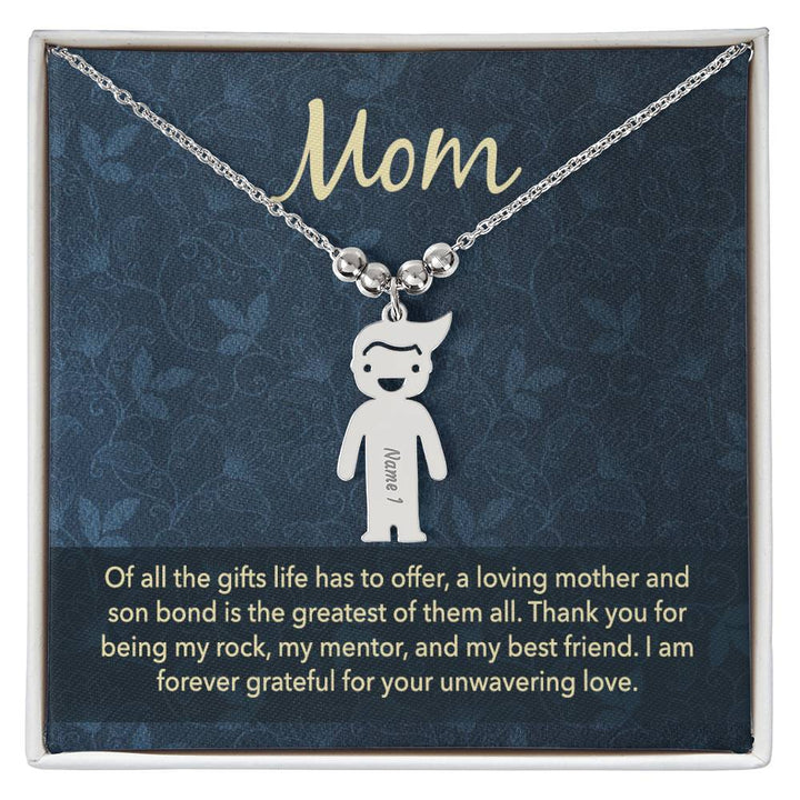 Mom |   Thank you for being my rock, my mentor and my best friend - Kid Charm Necklace