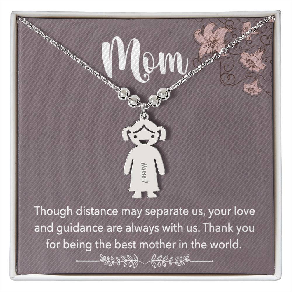 Mom | Thank you for being the best mother in the world - Kid Charm Necklace