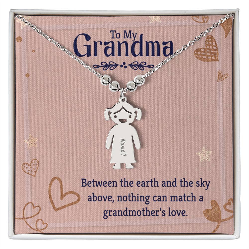 To My Grandma | Nothing can match a Grandmother's Love - Kid Charm Necklace