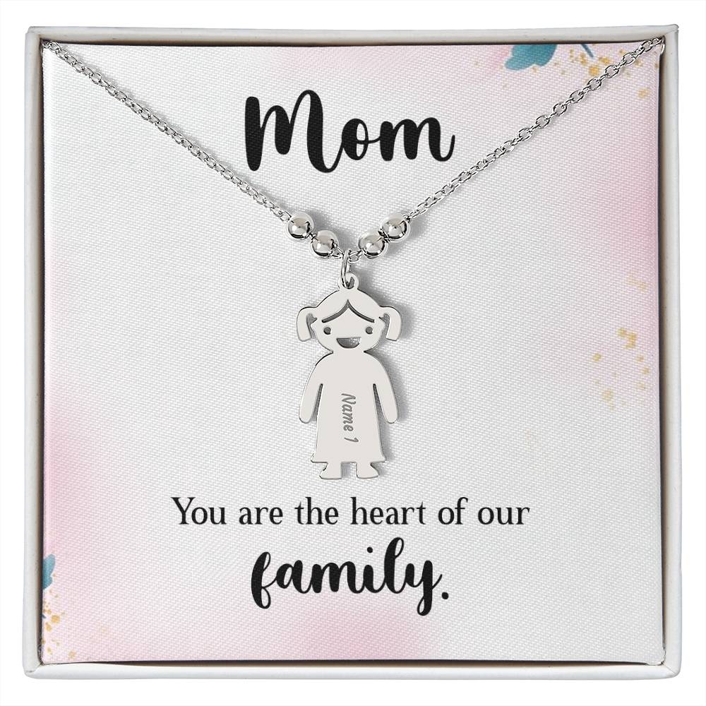 Mom | You are the heart of our family - Kid Charm Necklace