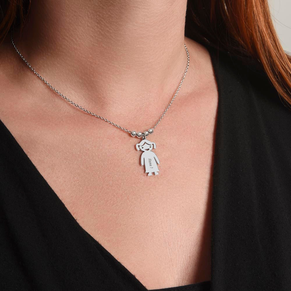 Mom | You are the glue that holds our family together, and I am forever grateful for that - Kid Charm Necklace