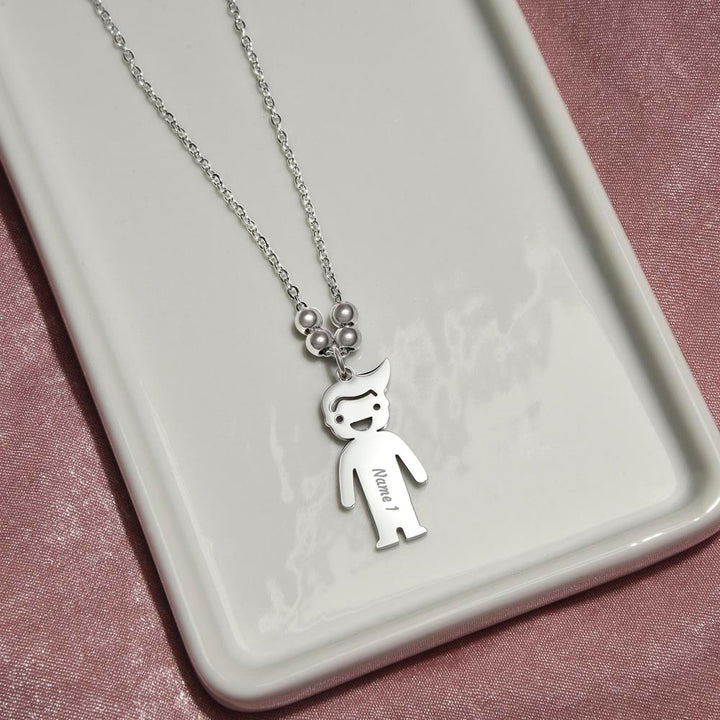 Mom | You are the glue that holds our family together, and I am forever grateful for that - Kid Charm Necklace