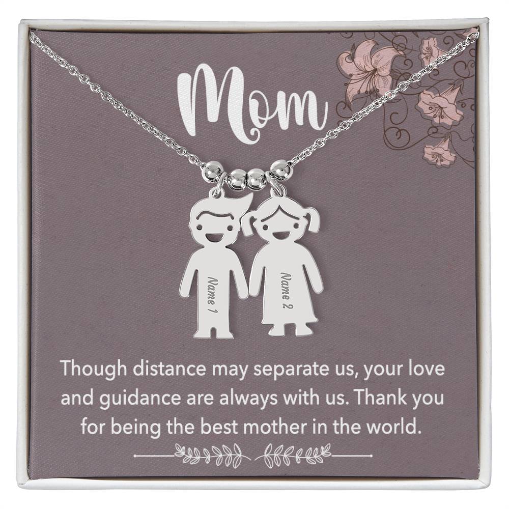 Mom | Thank you for being the best mother in the world - Kid Charm Necklace