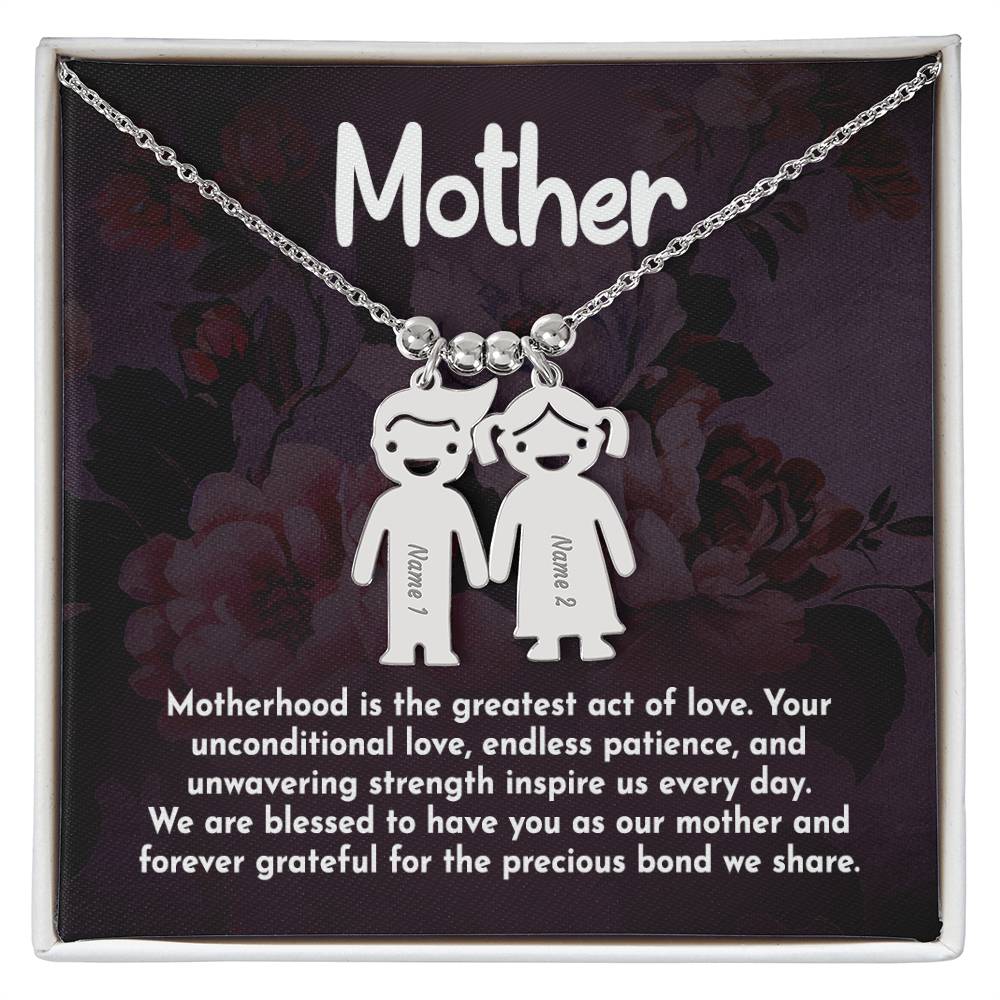 Mother | Motherhood is the greatest act of love - Kid Charm Necklace