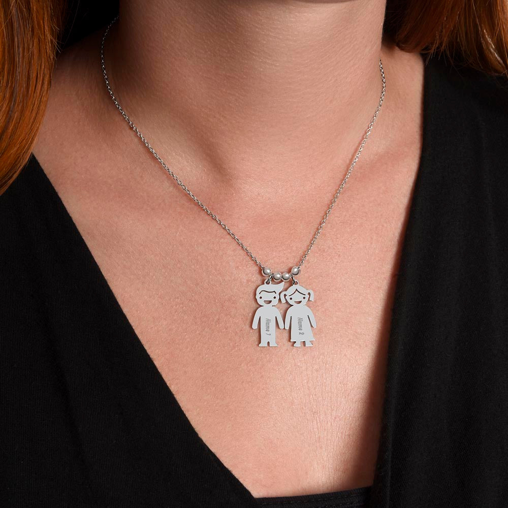 Mom |   Thank you for being my rock, my mentor and my best friend - Kid Charm Necklace