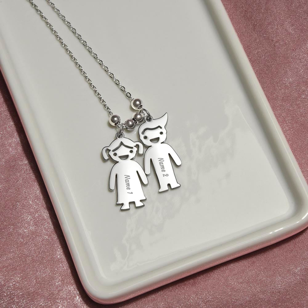 Mom | Thank you for being the best mother in the world - Kid Charm Necklace