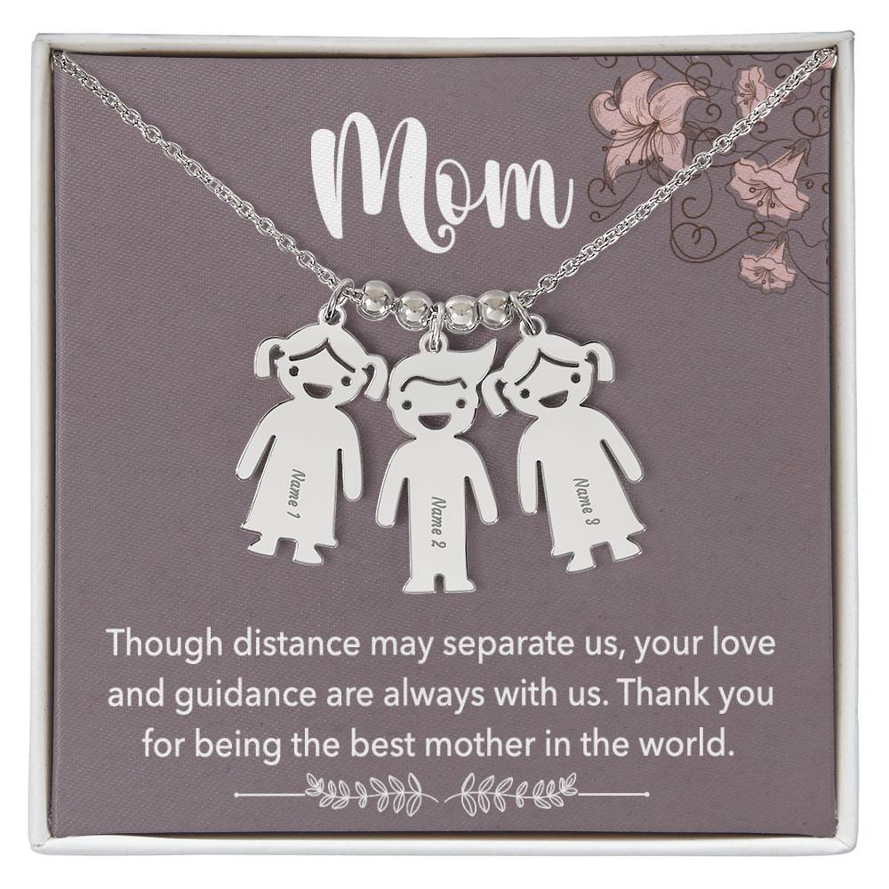 Mom | Thank you for being the best mother in the world - Kid Charm Necklace