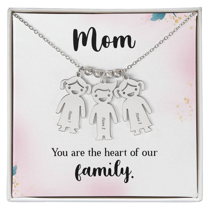 Mom | You are the heart of our family - Kid Charm Necklace