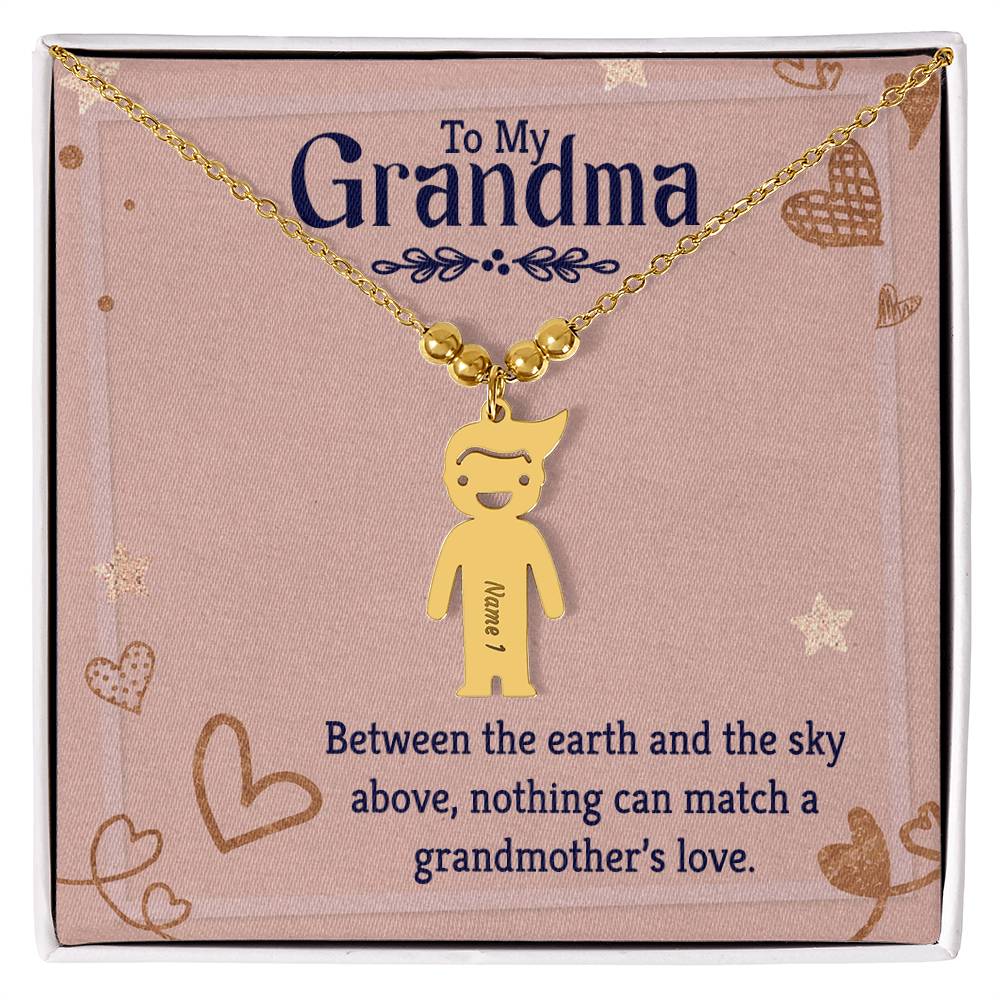 To My Grandma | Nothing can match a Grandmother's Love - Kid Charm Necklace