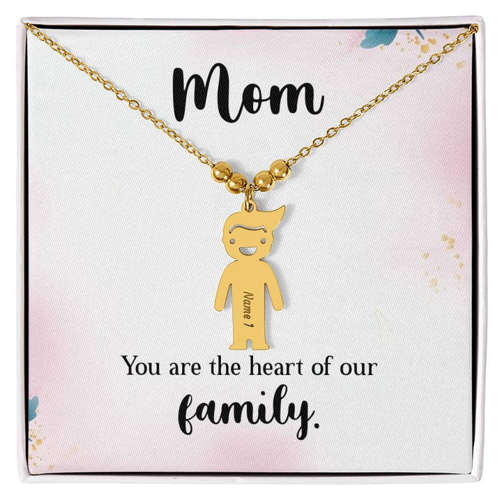 Mom | You are the heart of our family - Kid Charm Necklace