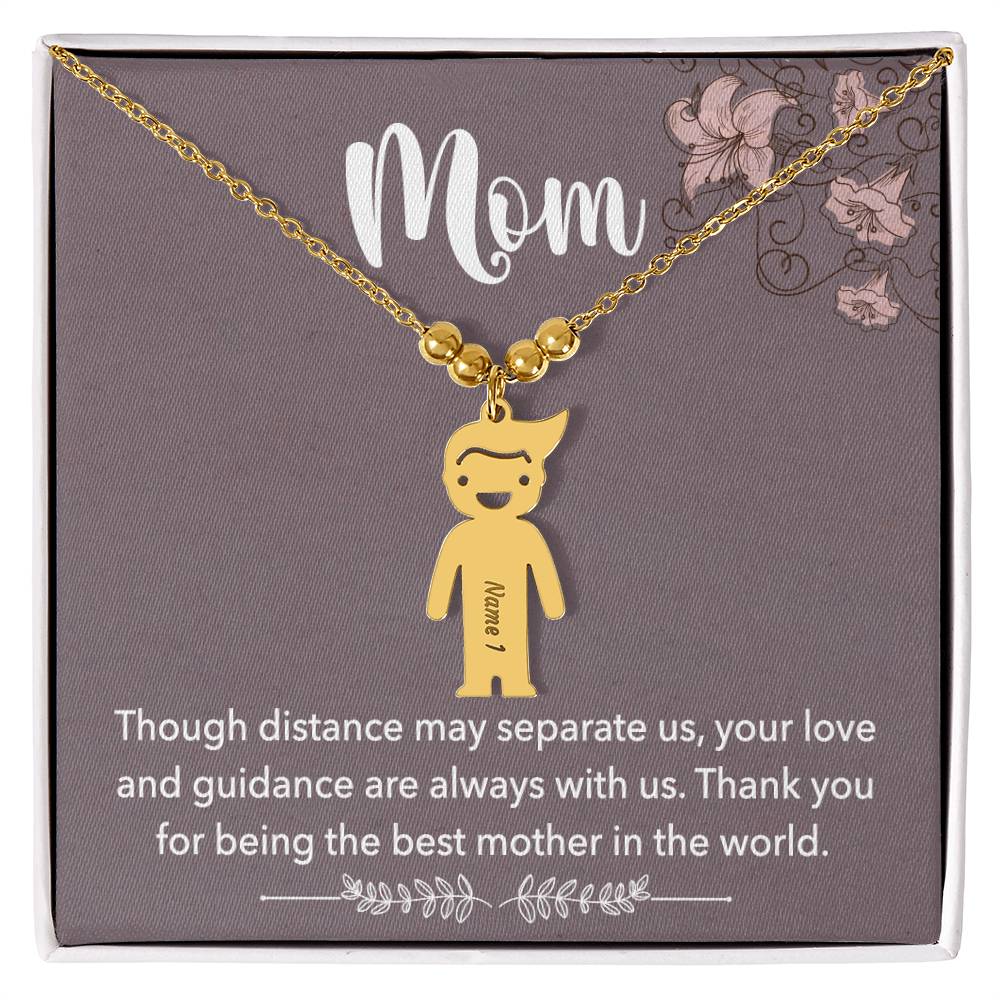 Mom | Thank you for being the best mother in the world - Kid Charm Necklace