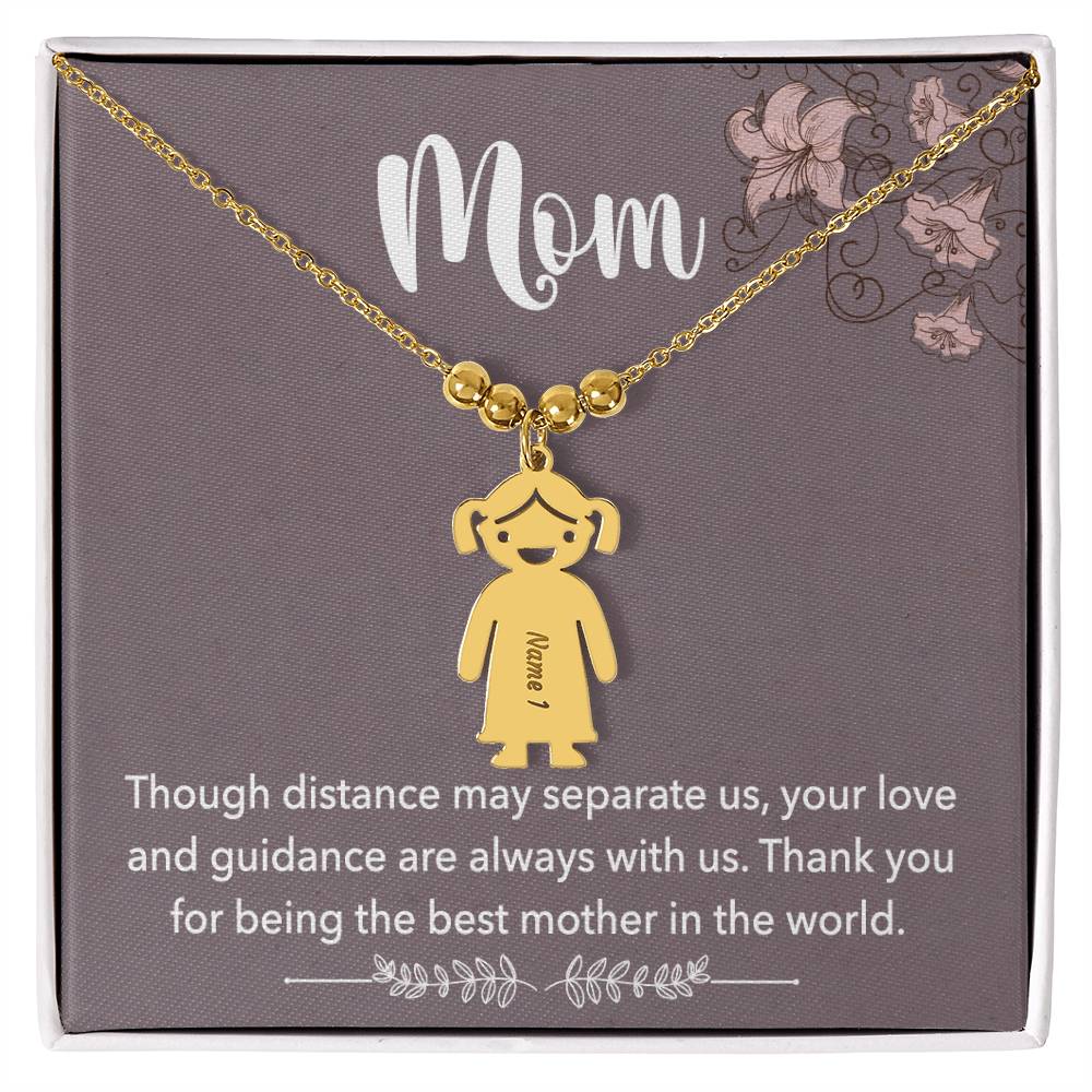 Mom | Thank you for being the best mother in the world - Kid Charm Necklace