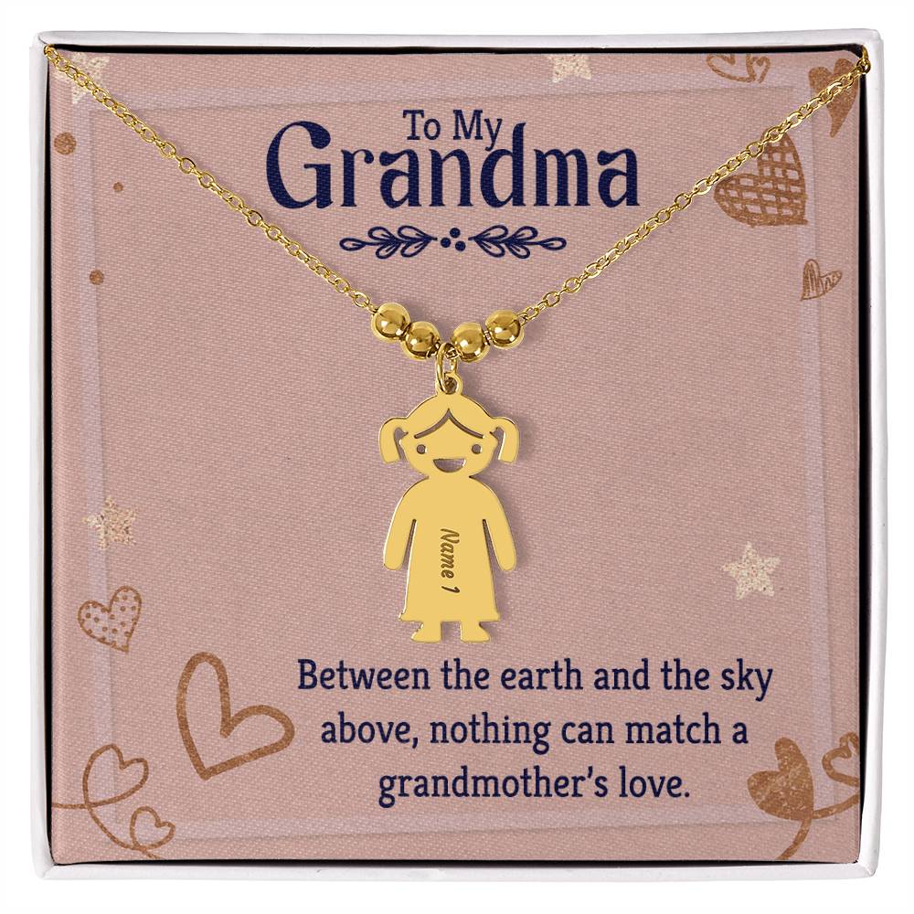 To My Grandma | Nothing can match a Grandmother's Love - Kid Charm Necklace