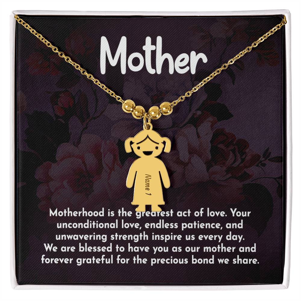 Mother | Motherhood is the greatest act of love - Kid Charm Necklace