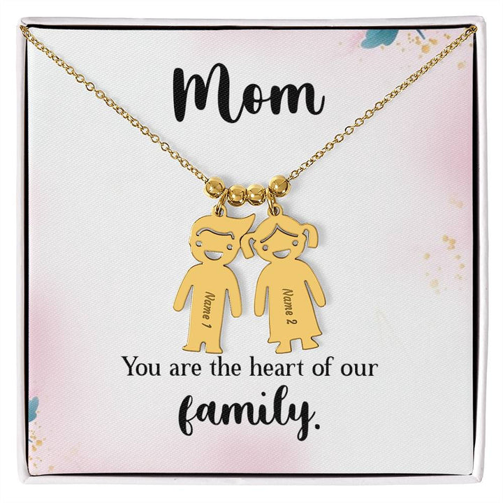 Mom | You are the heart of our family - Kid Charm Necklace