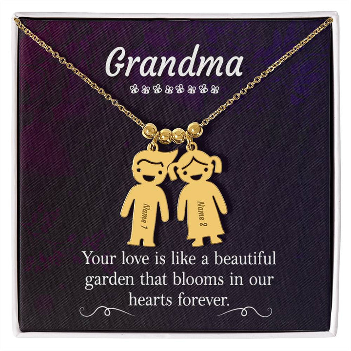 Grandma | Your Love is like a beautiful garden that blooms in our hearts forever - Kid Charm Necklace