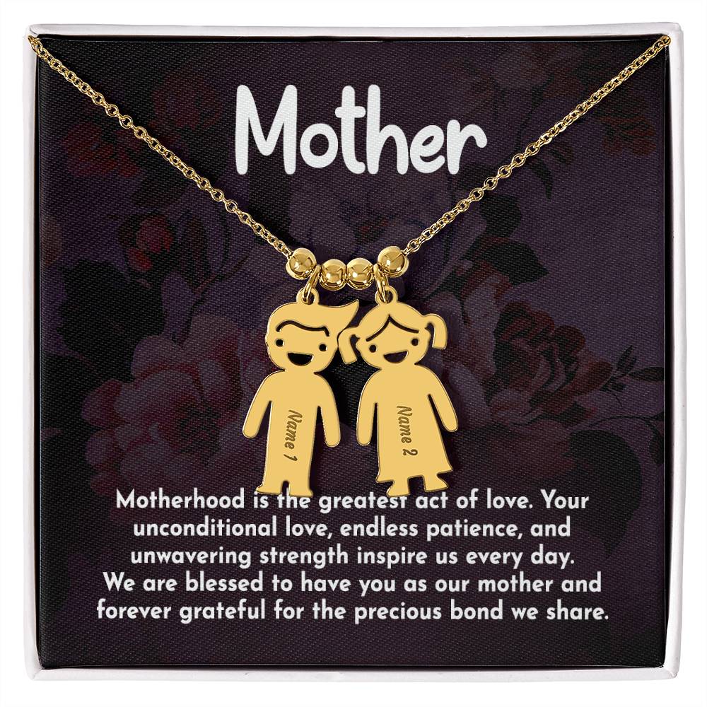 Mother | Motherhood is the greatest act of love - Kid Charm Necklace