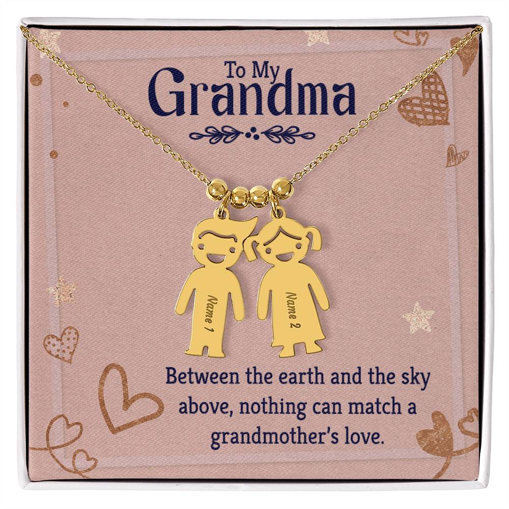 To My Grandma | Nothing can match a Grandmother's Love - Kid Charm Necklace