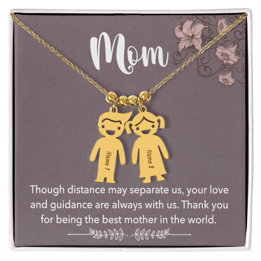 Mom | Thank you for being the best mother in the world - Kid Charm Necklace