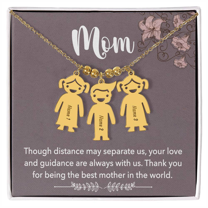 Mom | Thank you for being the best mother in the world - Kid Charm Necklace