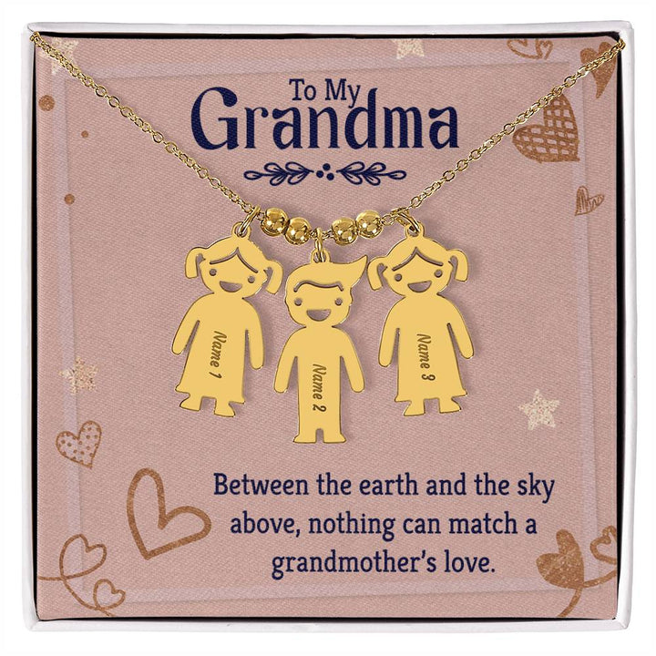 To My Grandma | Nothing can match a Grandmother's Love - Kid Charm Necklace