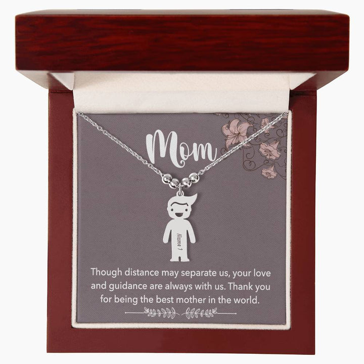 Mom | Thank you for being the best mother in the world - Kid Charm Necklace