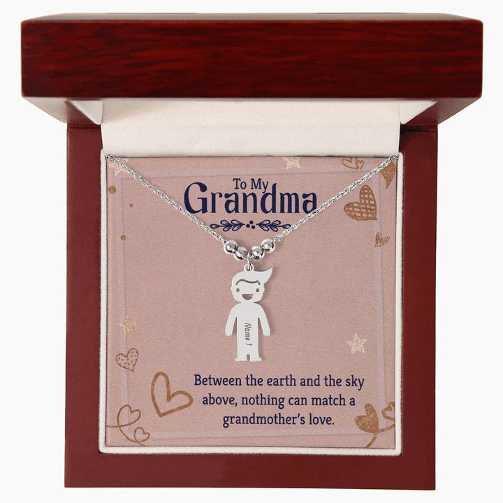 To My Grandma | Nothing can match a Grandmother's Love - Kid Charm Necklace