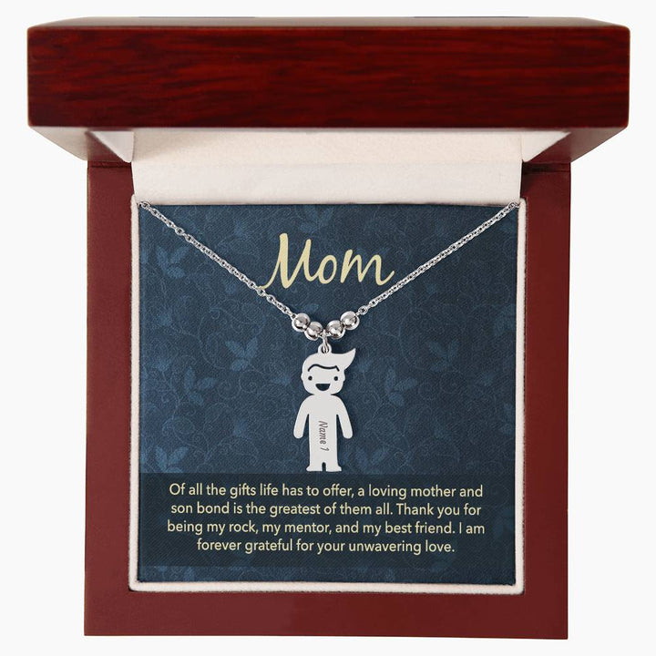 Mom |   Thank you for being my rock, my mentor and my best friend - Kid Charm Necklace