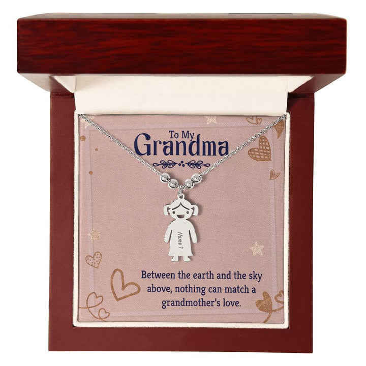 To My Grandma | Nothing can match a Grandmother's Love - Kid Charm Necklace