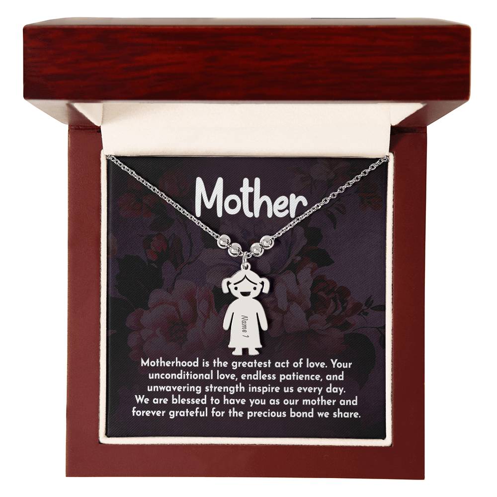 Mother | Motherhood is the greatest act of love - Kid Charm Necklace