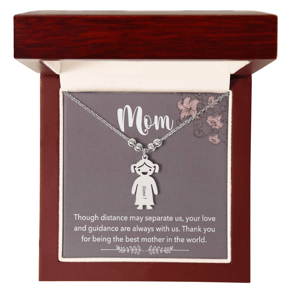 Mom | Thank you for being the best mother in the world - Kid Charm Necklace