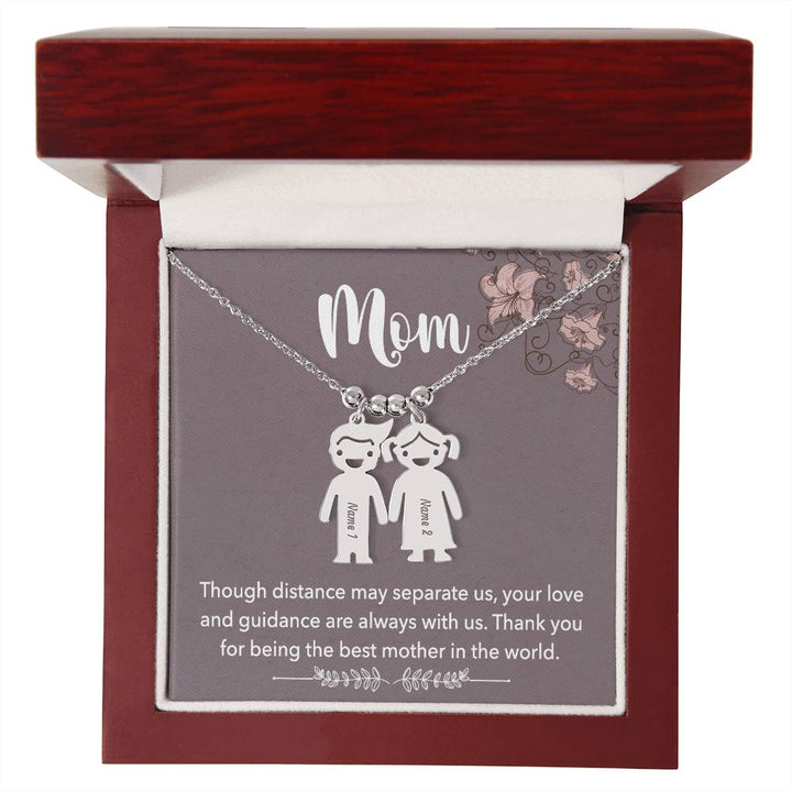 Mom | Thank you for being the best mother in the world - Kid Charm Necklace