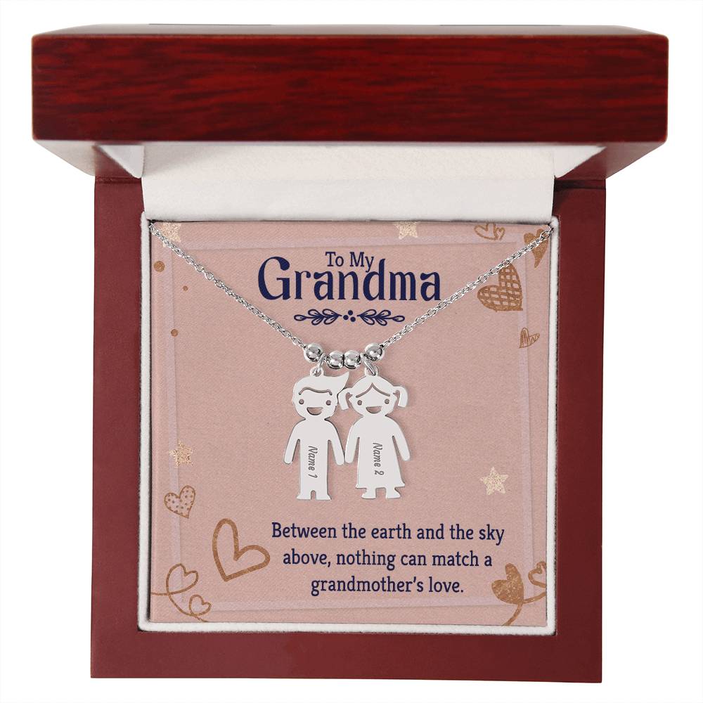 To My Grandma | Nothing can match a Grandmother's Love - Kid Charm Necklace