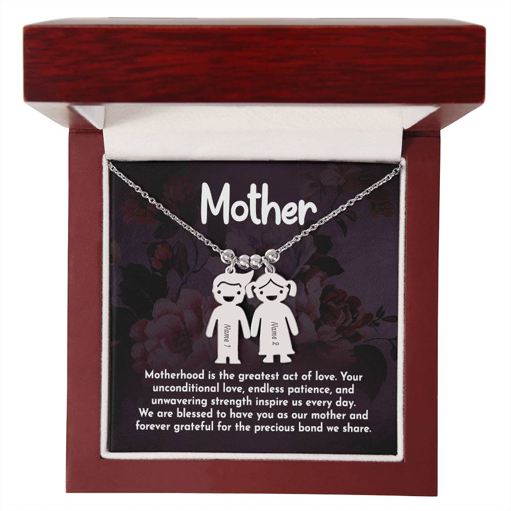 Mother | Motherhood is the greatest act of love - Kid Charm Necklace