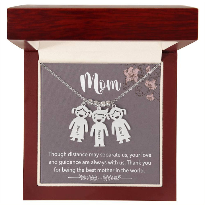 Mom | Thank you for being the best mother in the world - Kid Charm Necklace