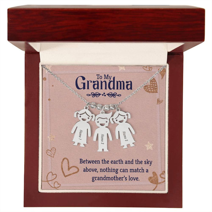 To My Grandma | Nothing can match a Grandmother's Love - Kid Charm Necklace