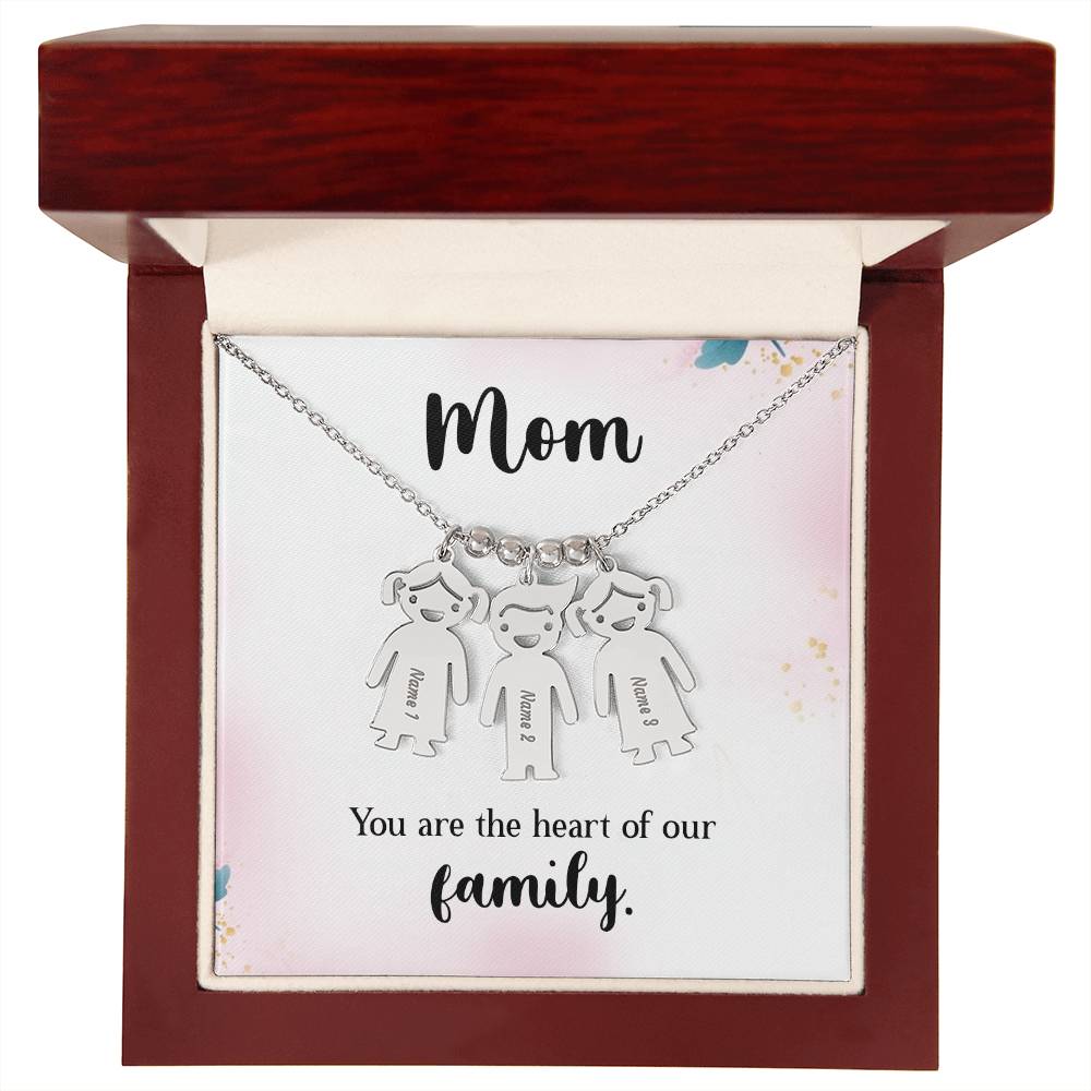 Mom | You are the heart of our family - Kid Charm Necklace