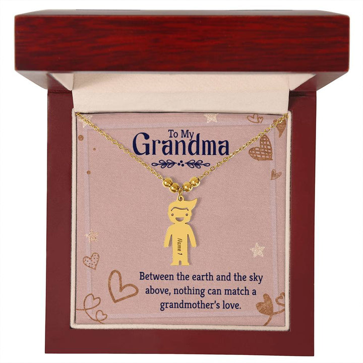 To My Grandma | Nothing can match a Grandmother's Love - Kid Charm Necklace