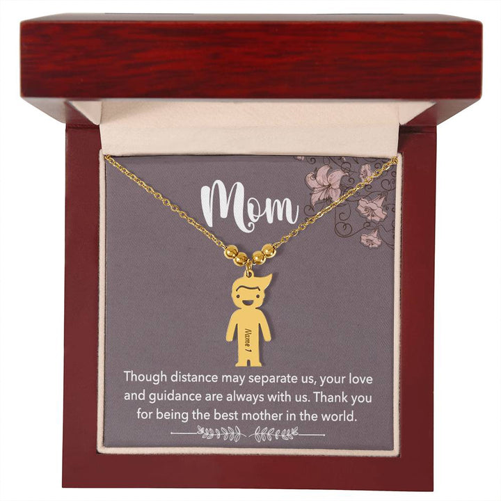 Mom | Thank you for being the best mother in the world - Kid Charm Necklace