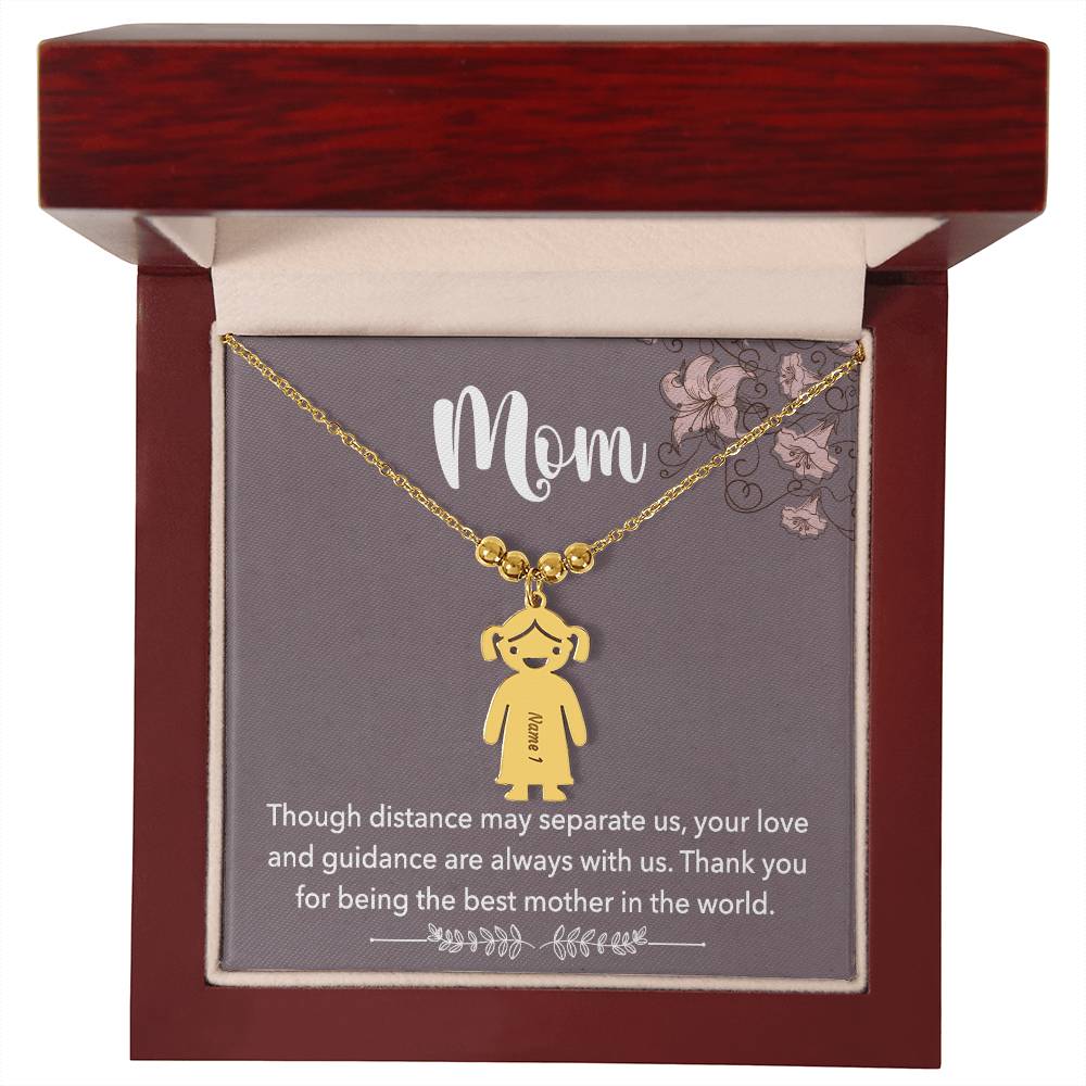 Mom | Thank you for being the best mother in the world - Kid Charm Necklace