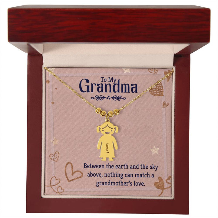 To My Grandma | Nothing can match a Grandmother's Love - Kid Charm Necklace