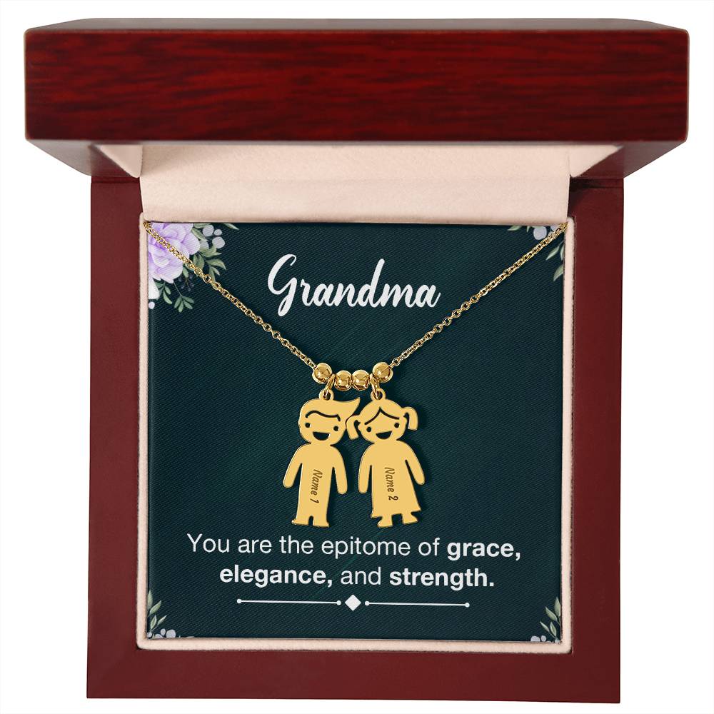 Grandma | You are the epitome of grace, elegance and strength - Kid Charm Necklace