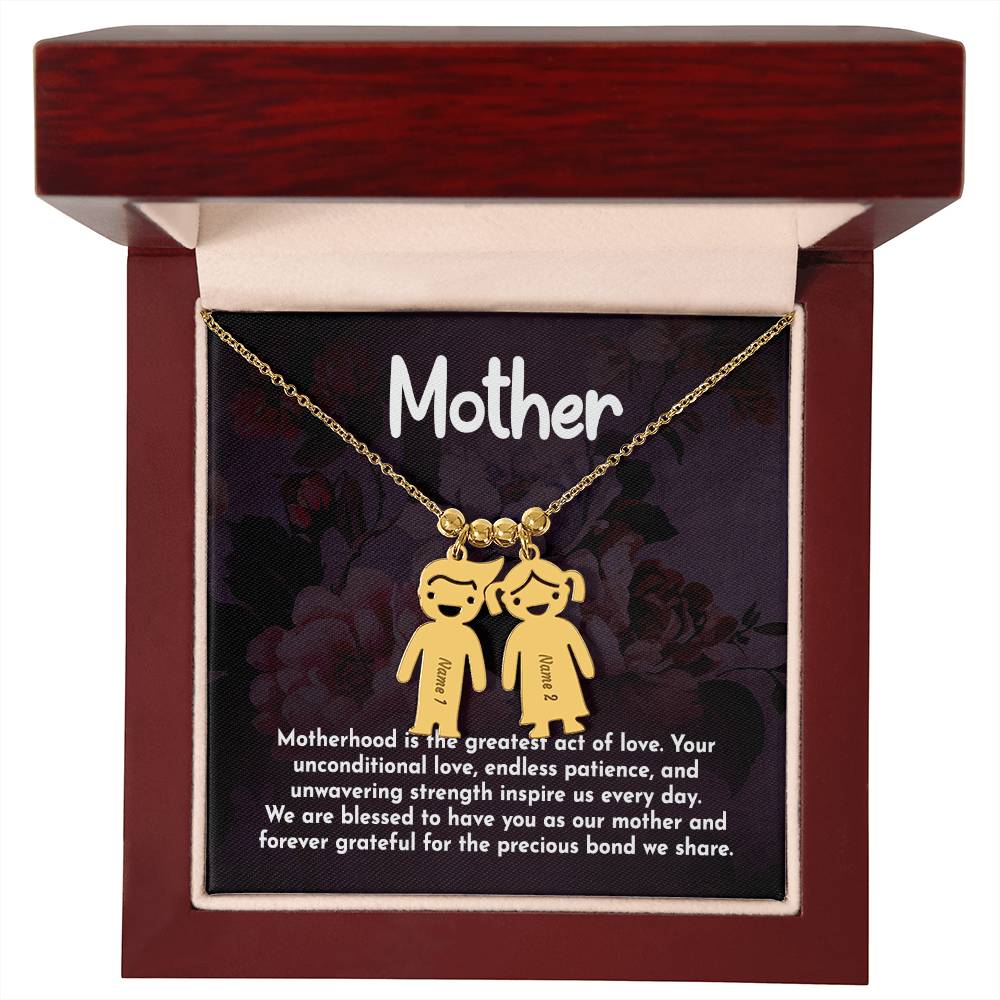 Mother | Motherhood is the greatest act of love - Kid Charm Necklace