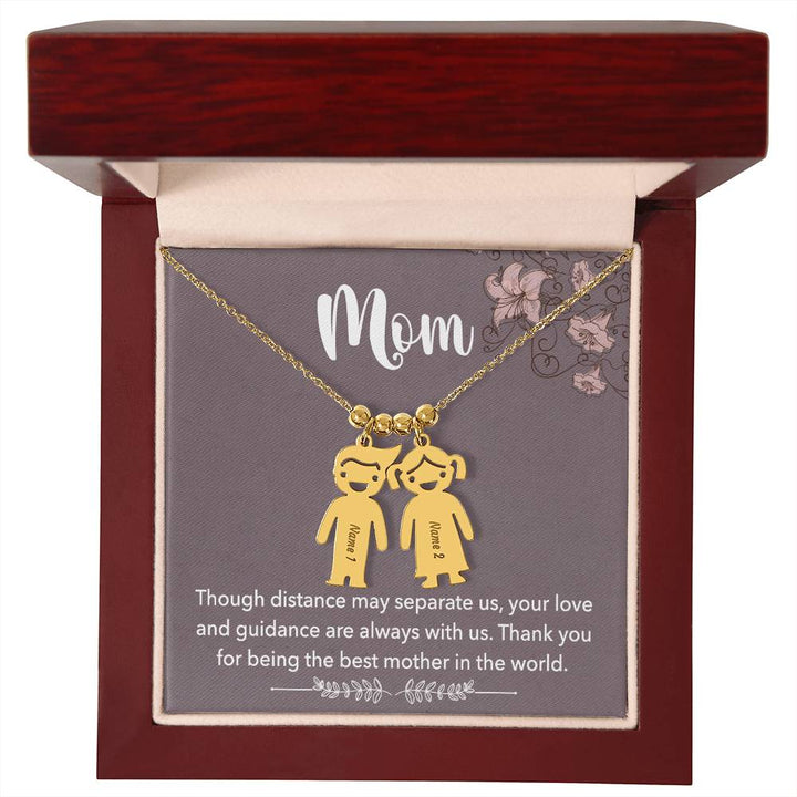 Mom | Thank you for being the best mother in the world - Kid Charm Necklace