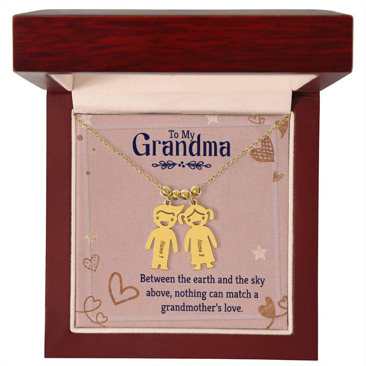 To My Grandma | Nothing can match a Grandmother's Love - Kid Charm Necklace