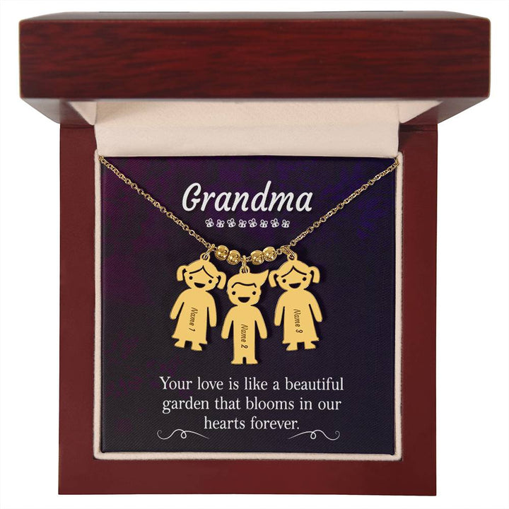 Grandma | Your Love is like a beautiful garden that blooms in our hearts forever - Kid Charm Necklace