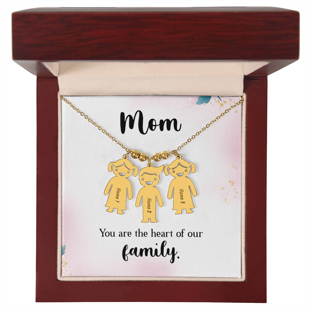 Mom | You are the heart of our family - Kid Charm Necklace