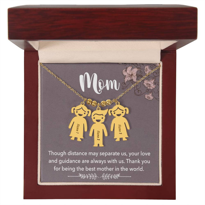 Mom | Thank you for being the best mother in the world - Kid Charm Necklace