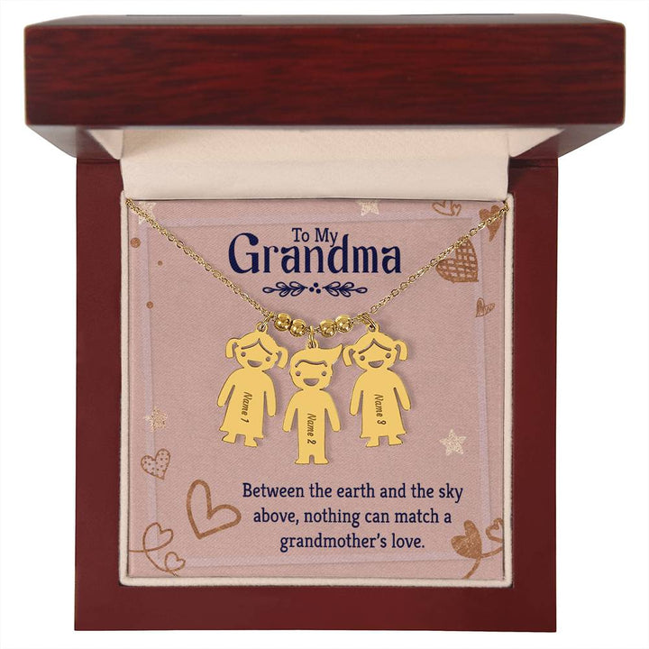 To My Grandma | Nothing can match a Grandmother's Love - Kid Charm Necklace