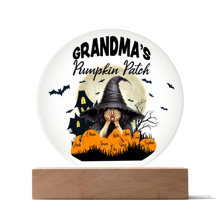 Grandma's Pumpkin Patch - Acrylic Circle Plaque